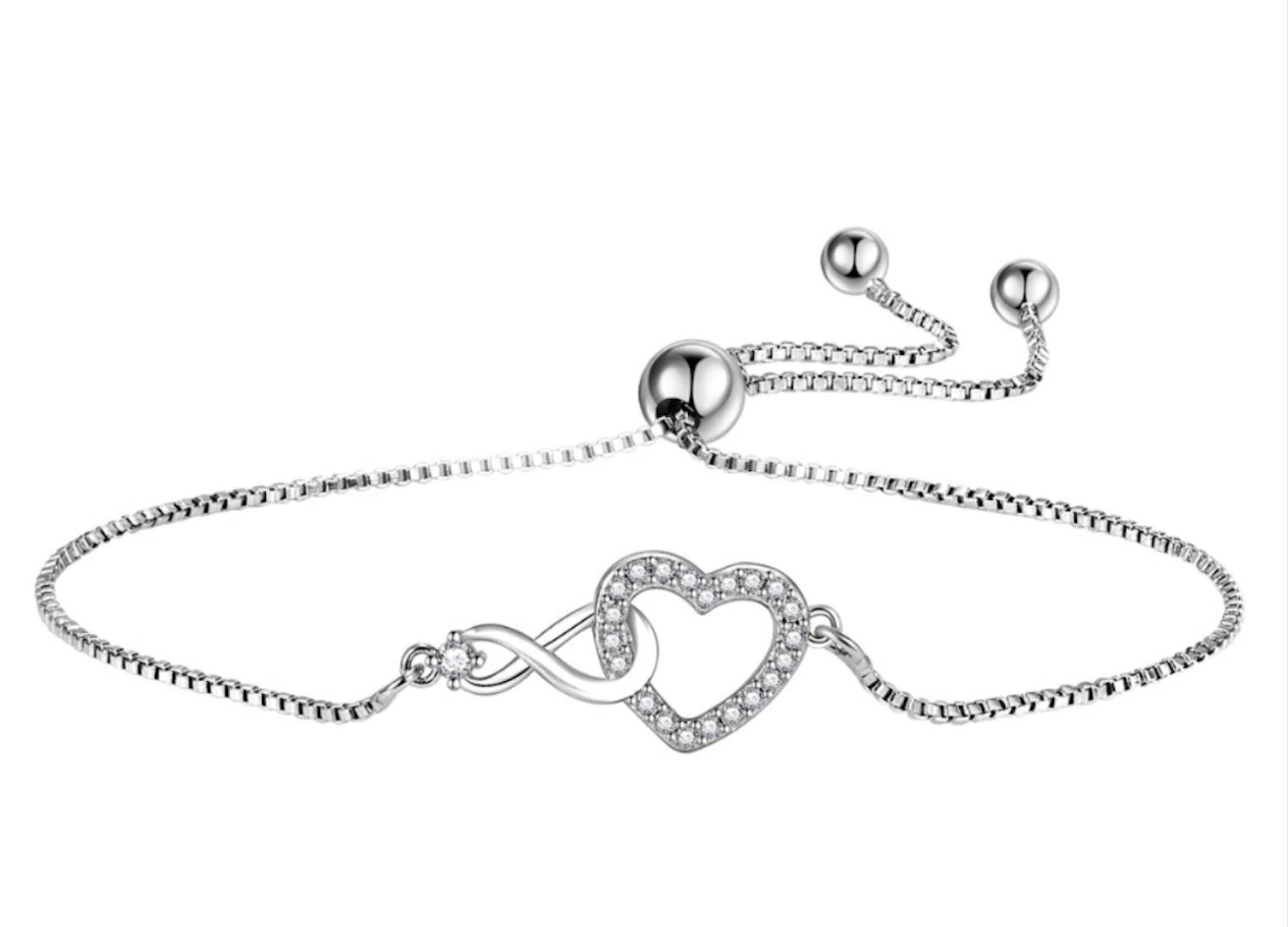 สร้อยข้อมือ เงินแท้ ลาย : Infinity Love สีเงิน