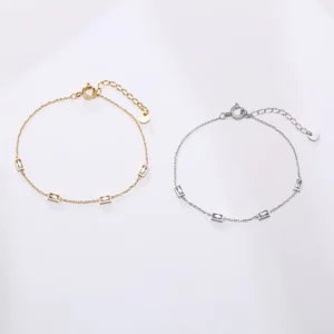 สร้อยข้อมือ ลาย:จี้หิน สเตนเลส คู่ 2 ชิ้น
