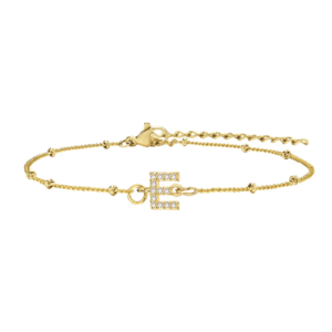 สร้อยข้อมือ สี ทอง 18K จี้ตัวอักษร E