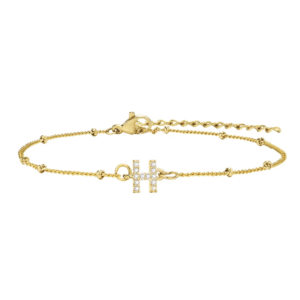 สร้อยข้อมือ สี ทอง 18K จี้ตัวอักษร H