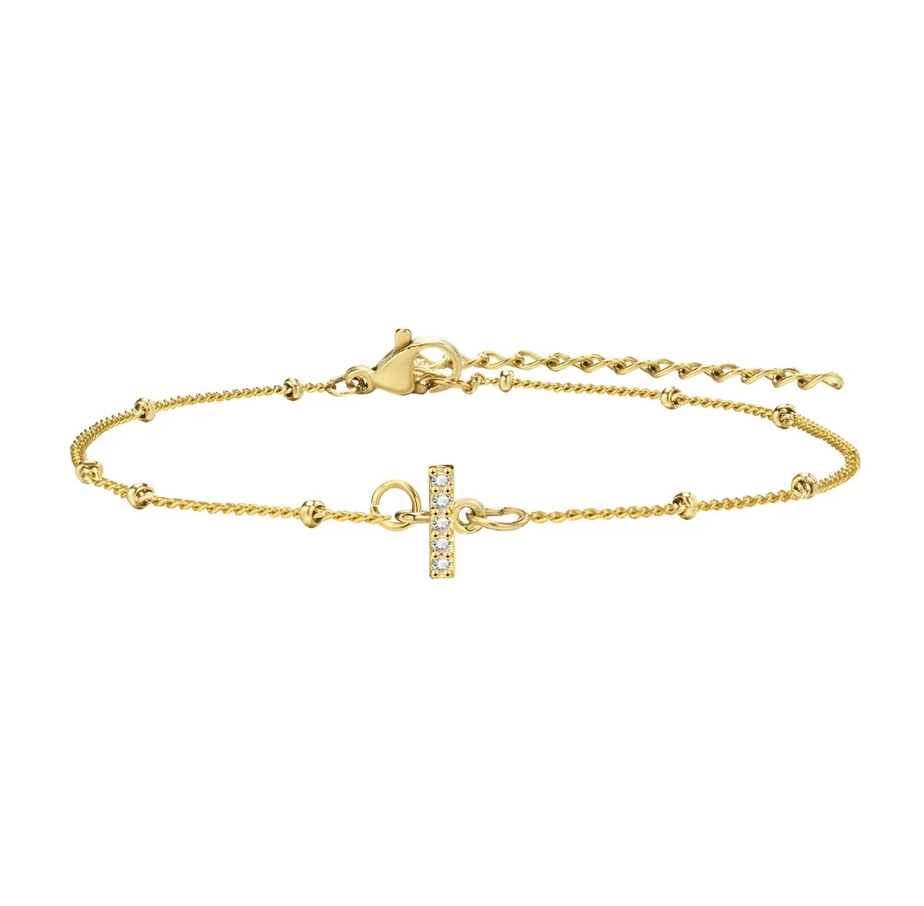 สร้อยข้อมือ สี ทอง 18K จี้ตัวอักษร I