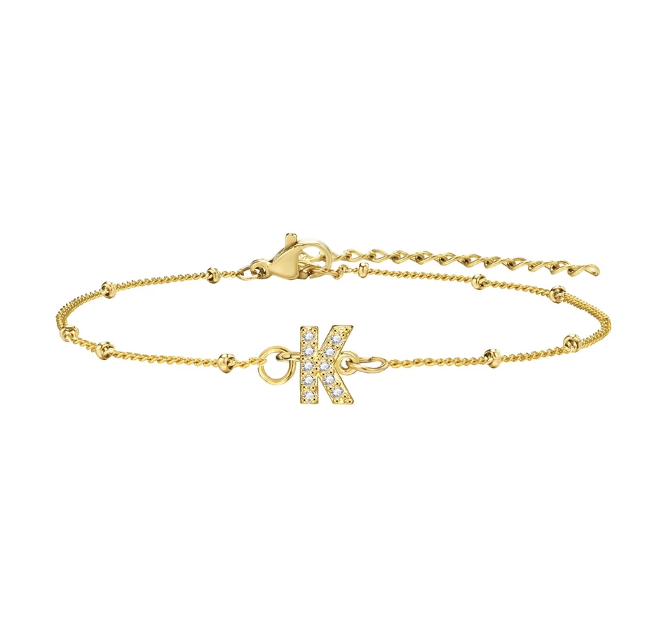 สร้อยข้อมือ สี ทอง 18K จี้ตัวอักษร K
