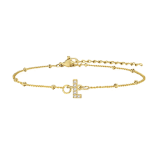 สร้อยข้อมือ สี ทอง 18K จี้ตัวอักษร L