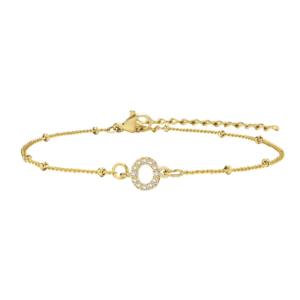 สร้อยข้อมือ สี ทอง 18K จี้ตัวอักษร O