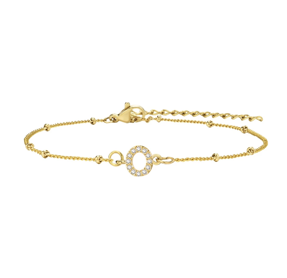 สร้อยข้อมือ สี ทอง 18K จี้ตัวอักษร O