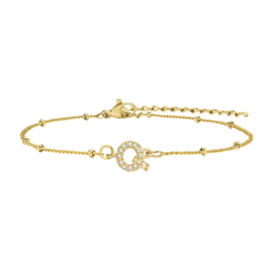 สร้อยข้อมือ สี ทอง 18K จี้ตัวอักษร Q