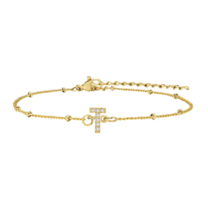 สร้อยข้อมือ สี ทอง 18K จี้ตัวอักษร T